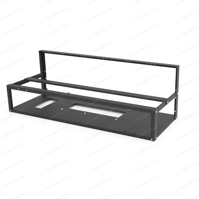 Open Frame Mining Rig GPU-Halterung für 6/8/12 Grafikkarten mit Dual Power Supply Unterstützung und Kühlung in Schwarz - Bild 2