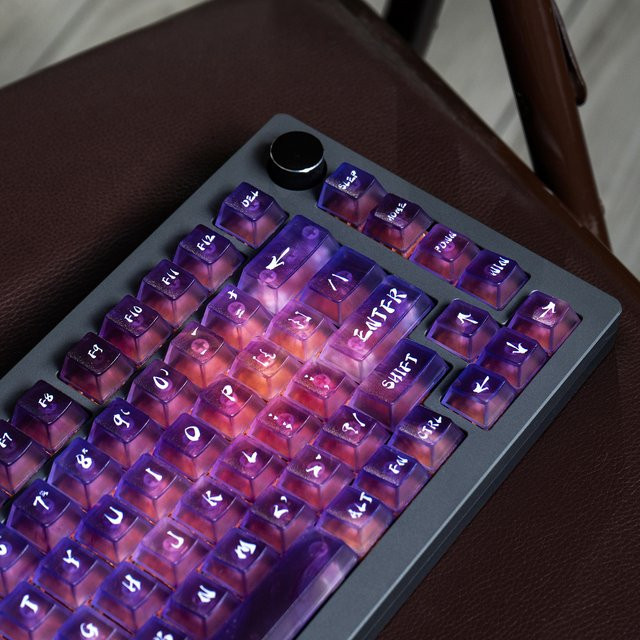 Venit Keys Neon Gradient Tastenkappen Set aus transparentem PC im Cherry-Profil für mechanische Tastaturen - Bild 1