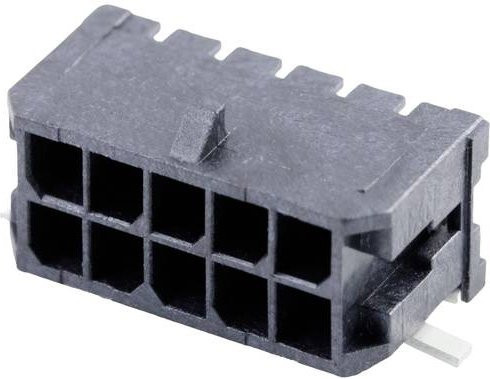 Molex Einbau-Stiftleiste Standard 10-polig in Schwarz mit Goldkontakten, Rastermaß: 3,00 mm - Bild 1