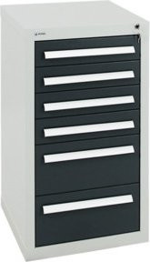 Stumpf Schubladenschrank Serie T-100/35-1 mit 6 Schubladen in Lichtgrau und Anthrazitgrau (RAL 7035/7016) matt - Bild 1
