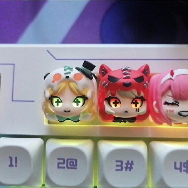 Ajazz Kawaii Keycap Märchen Charaktere Rotkäppchen und Alice aus Harz für mechanische Tastaturen - Bild 1