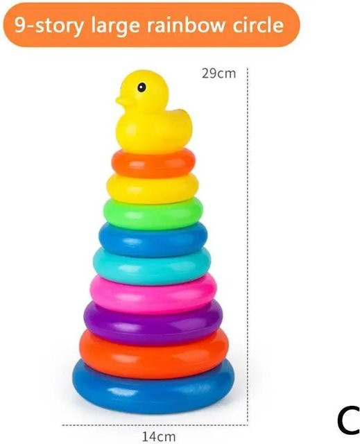Yiran toy Regenbogen Stapelturm Puzzle, Farbringbecher Spielzeug, ab 0 Jahre - Bild 1