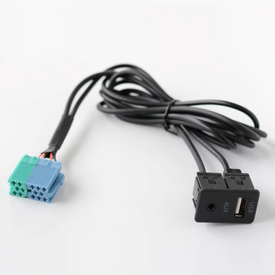 Radio Extension Aux USB Port Adapter Kabel in Schwarz - Bild 3