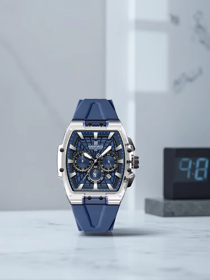 NAVIFORCE Chronograph-Armbanduhr, Quarz, Edelstahl, Blau, Herren - Bild 7