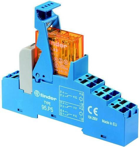 Finder Relaisbaustein 48.P5.8.024.0060 in Blau, Nennspannung: 24 V/AC, Schaltstrom: 8A, 2 Wechsler - Bild 1