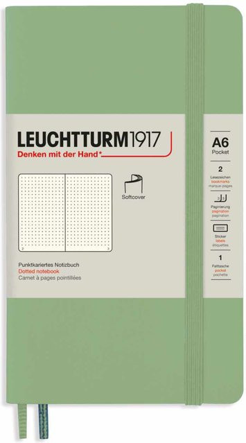 LEUCHTTURM1917 Notizbuch Pocket Softcover A6 Dotted in Salbei - Bild 1