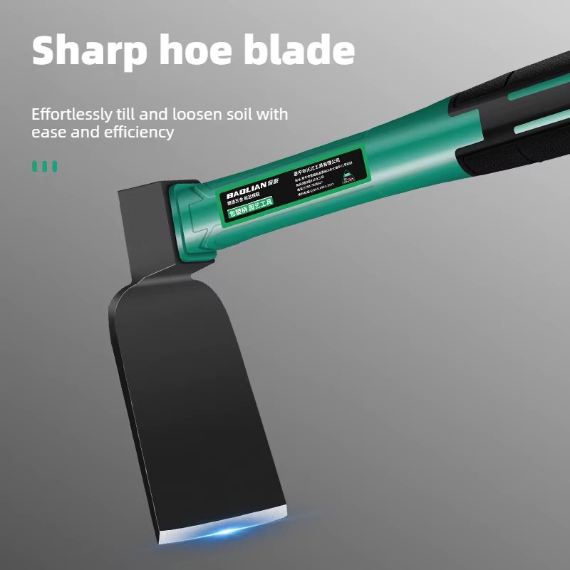 BAOLIAN Gartenwerkzeug-Set mit Schaufel, Hacke und Harke in Grün mit rutschfestem Gummigriff für Garten, Rasen und Bonsai - Bild 2