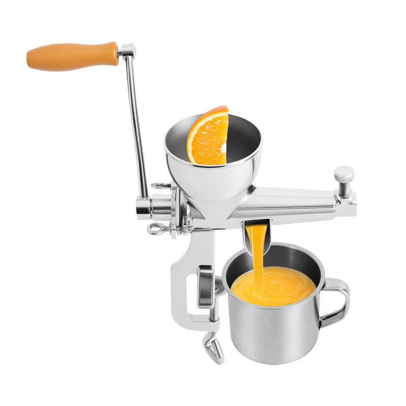 Bymaocar Manuelle Obst- und Gemüsemaschine aus Edelstahl in Silber als Handpresse und Entsafter für Weizengras und Zitrusfrüchte - Bild 2
