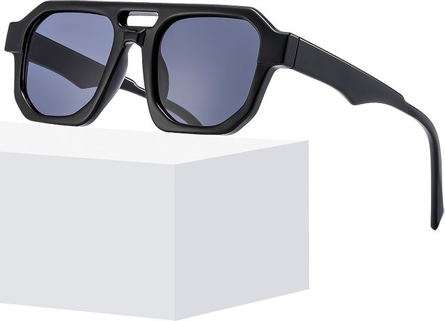 BYLEN Sonnenbrille Aviator, Vollrand, Kunststoff, Black, Unisex - Bild 1