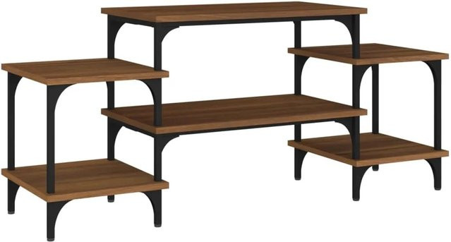 vidaXL TV-Schrank in Braun Eichen-Optik aus Holzwerkstoff und Stahl, B/T/H: 117 x 35 x 52 cm - Bild 1