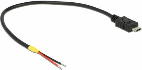 Delock USB 2.0 Kabel mit USB-Micro-B Stecker und offenen Kabelenden, Schwarz, 0,20 m - Bild 1