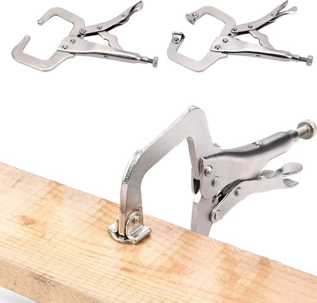 NICEYARD Schraubstock aus Edelstahl in Silber mit drehbarer Klemmbacke und C-Klemme für Holzbearbeitung und Schweißarbeiten - Bild 1