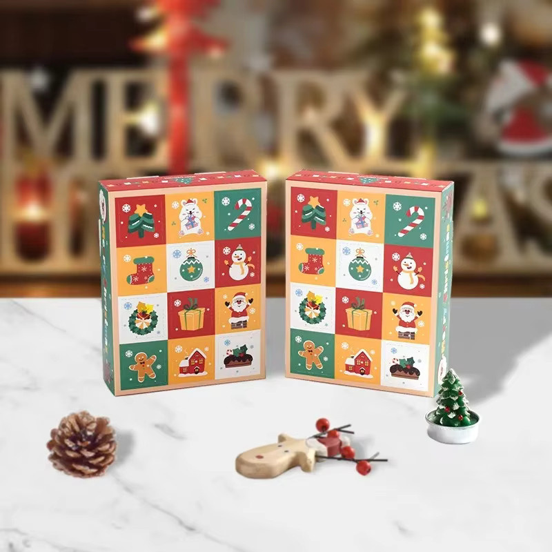 10 Stück Weihnachts Adventskalender Blind Box mit 12 Gittern als Überraschungsbox für Kinder, Mehrfarbig - Bild 2