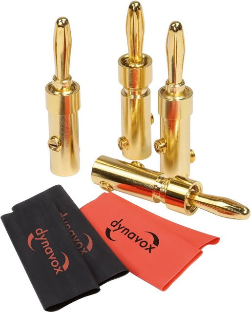 Dynavox Perfect Sound Bananenstecker Set in Gold, Schwarz und Rot - Bild 1