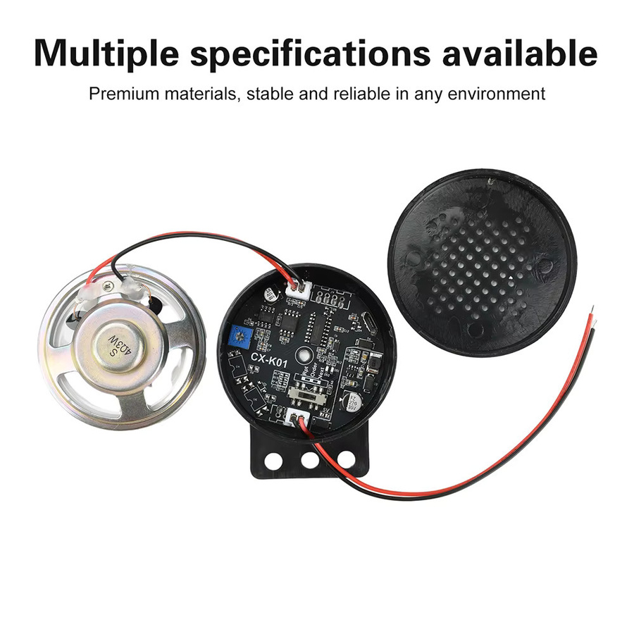diymore Sprachgesteuerter MP3-Player Industrieller Sprachansager-Adapter mit Ton-Buzzer und Alarmhorn, Schwarz, 5V-35V - Bild 2