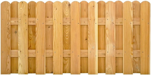 GartenLand Bretterzaun MAILAND aus Lärche mit gebogenem Kopf, Farbe: naturbelassen braun, B/H: 180 x 90 cm - Bild 1