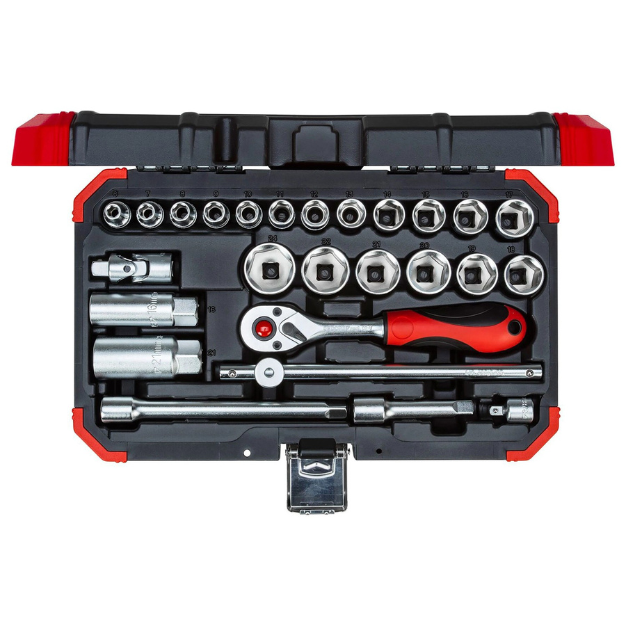 Gedore red Steckschlüsselsatz 3/8 Zoll, 26-teilig, in Rot/Schwarz aus Chrom-Vanadium-Stahl - Bild 3