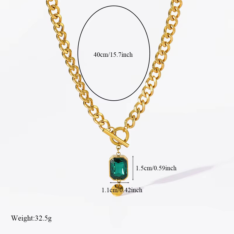 Eilieck Halskette, Edelstahl, Gold, Zirkonia, Kristall, Damen - Bild 2