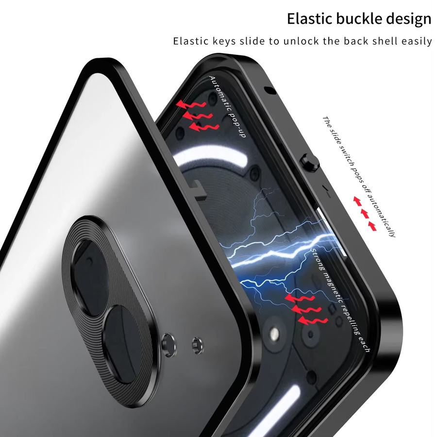 Magnetische Metall-Stoßstangen-Handyhülle für Nothing Phone 2 und Nothing Phone 2A Plus, matt und transparent mit Aluminiumrahmen - Bild 5
