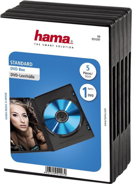 Hama DVD-Leerhülle Standard, 5er-Pack, Schwarz - Bild 1