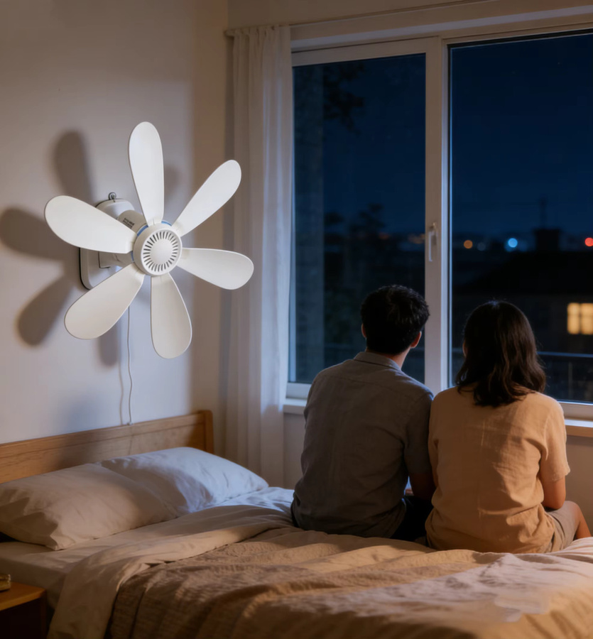 XIAOTREE Wandventilator 16,5 Zoll mit Fernbedienung und Timer, leiser USB-Eckventilator in Weiß mit 4 Geschwindigkeitsstufen - Bild 3