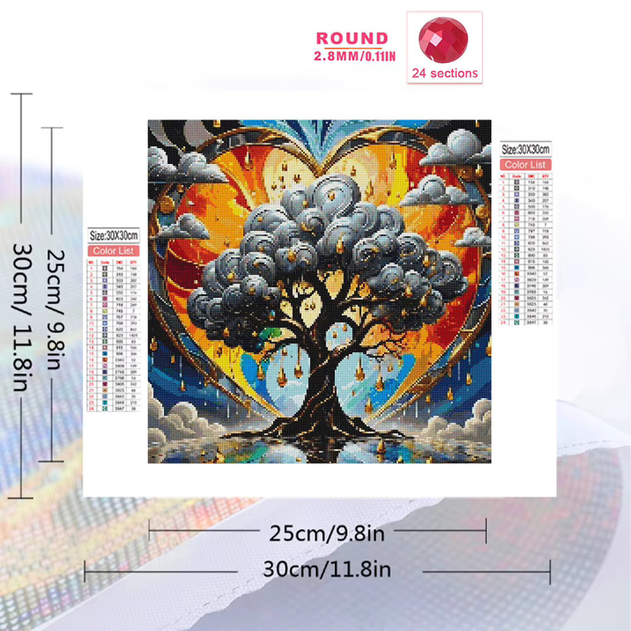 EverShine DIY Diamant-Malset Abstraktes Baum-Landschaft Mosaik-Bild in Mehrfarbig als Wanddekoration - Bild 2
