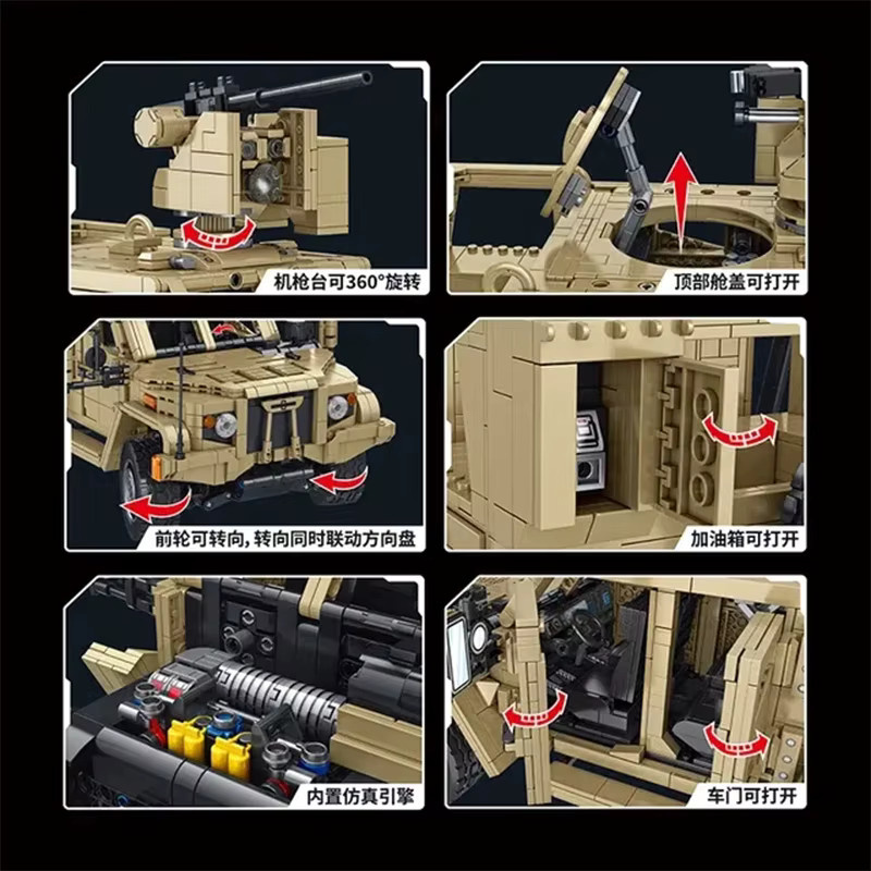 MOQIDODO MOC JLTV Gepanzertes Fahrzeug M983 Raketenfahrzeug Bausteine Spielzeug in Grau - Bild 4