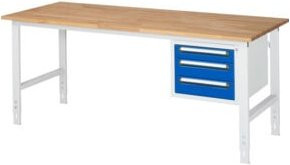 Rau Arbeitstisch Tom KM04 höhenverstellbar braun B/T/H: 200 x 80 x 76-108 cm - Bild 1