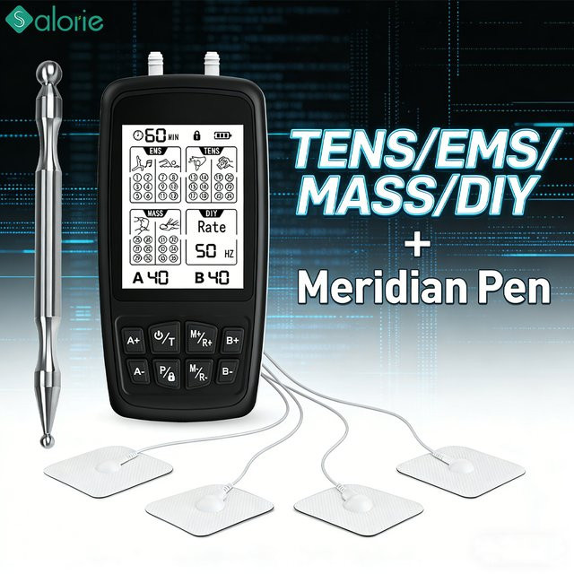 SALORIE 4-in-1 TENS-Gerät EMS Muskelstimulator und Meridian-Stift, Unisex - Bild 1