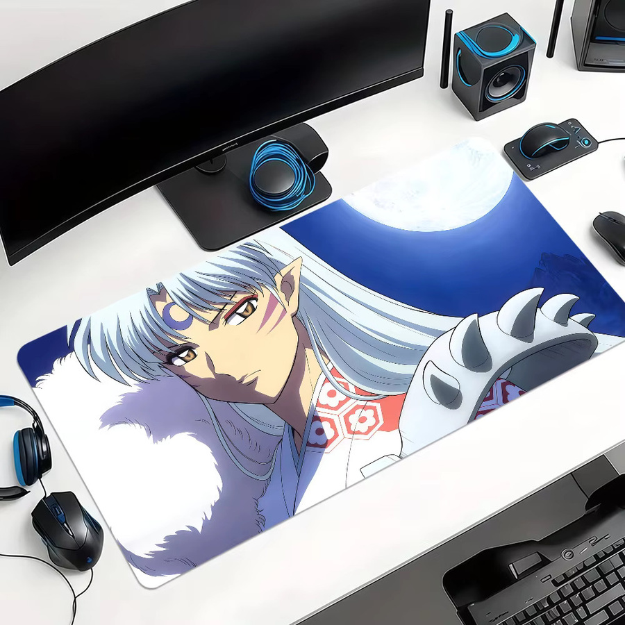 Großes Gaming-Mauspad Inuyasha Kikyo Yashahime Design, rutschfest mit Lockedge, mehrfarbig - Bild 6