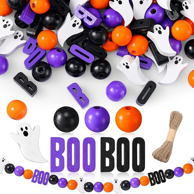 Aogue Holzperlen, Halloween, Bunt - Bild 1
