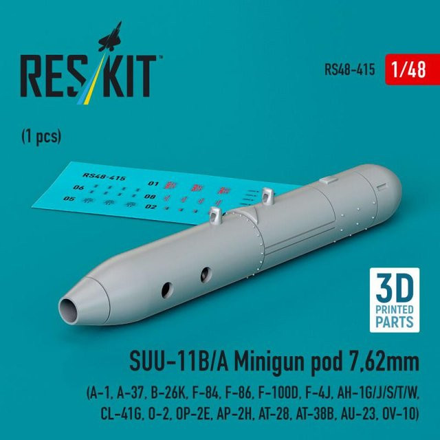 ResKit Models Minigun pod 7,62mm, 1-teiliges Set, 3D Printed - Bild 1