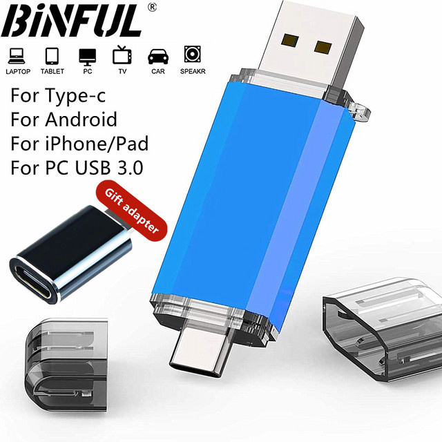 BiNFUL USB-C USB 3.0 OTG Flash Drive mit 512 GB Speicherplatz für iPhone, iPad und Android-Geräte - Bild 1