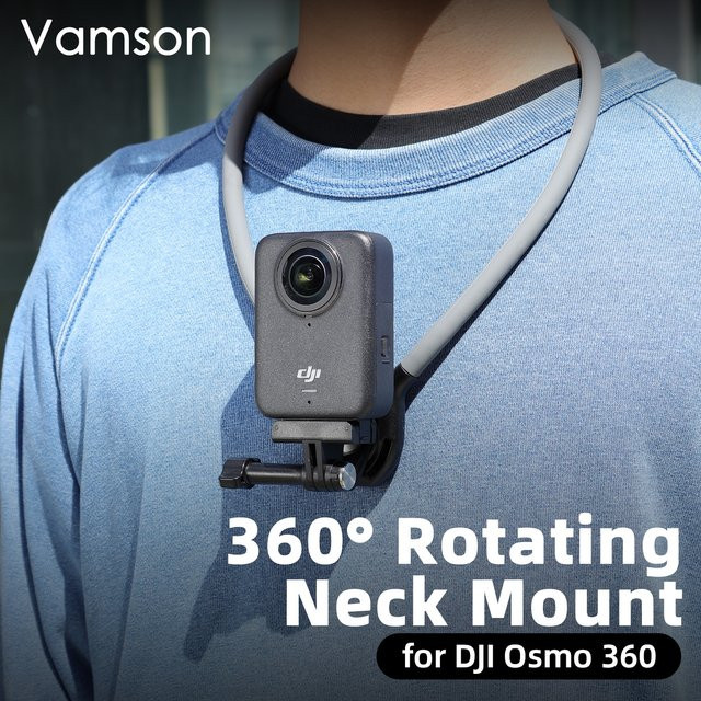 Vamson Nackenhalterung für DJI Osmo 360 mit 360 Grad Drehung, Silikonhalter für freihändige POV-Brustmontage und Panorama-Aufnahmen - Bild 1