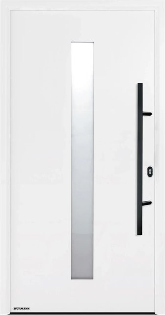 Hörmann Haustür Thermo65 Motiv 610S aus Stahl in Weiß mit Glaseinsatz, B: 110 cm, H: 210 cm, DIN Rechts - Bild 1