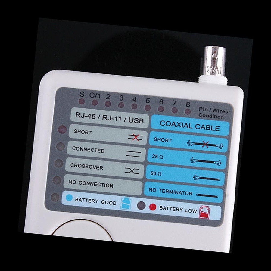 Kkmoon 4-in-1 Netzwerk-Tester mit Fernbedienung für RJ11, RJ45, USB und BNC in Weiß - Bild 3