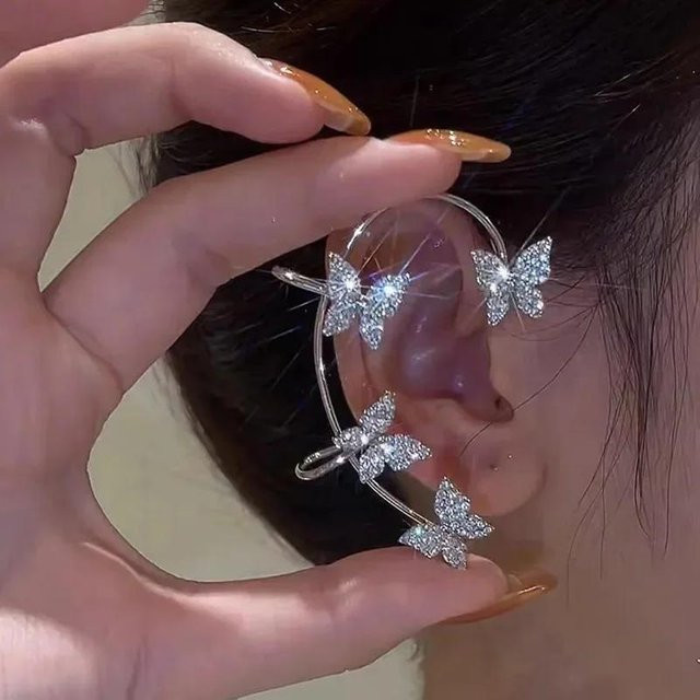 Jewelry And Kimono Accessories YULIN Clip-Ohrringe, Silber, Zirkonia, Damen - Bild 1