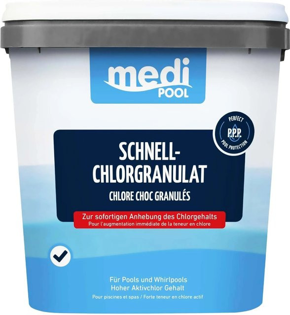mediPOOL Schnell Chlor Granulat zur Pool Wasserdesinfektion, 5 kg - Bild 1