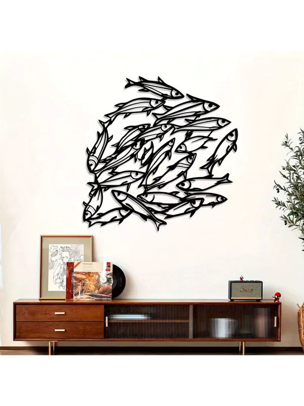 CIFBUY Vintage Fisch Wandkunst aus Metall in Schwarz zur Wandmontage - Bild 5