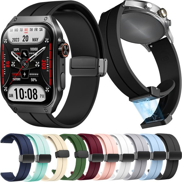 Haylou Uhrenarmband Silikon, Schwarz, Unisex, 20mm 22mm - Bild 1