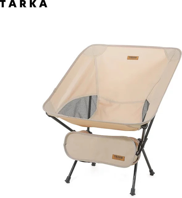 TARKA Campingstuhl ultraleicht faltbarer Mondstuhl für Garten, Picknick und Strand in Schwarz oder Beige - Bild 1