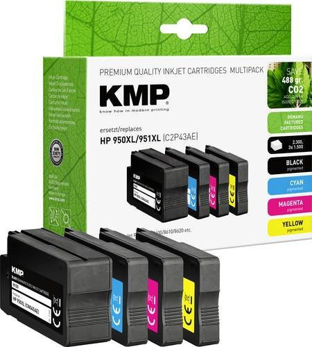 KMP Tintenpatronen Set kompatibel mit HP 950XL und 951XL in Schwarz, Cyan, Magenta und Gelb - Bild 1
