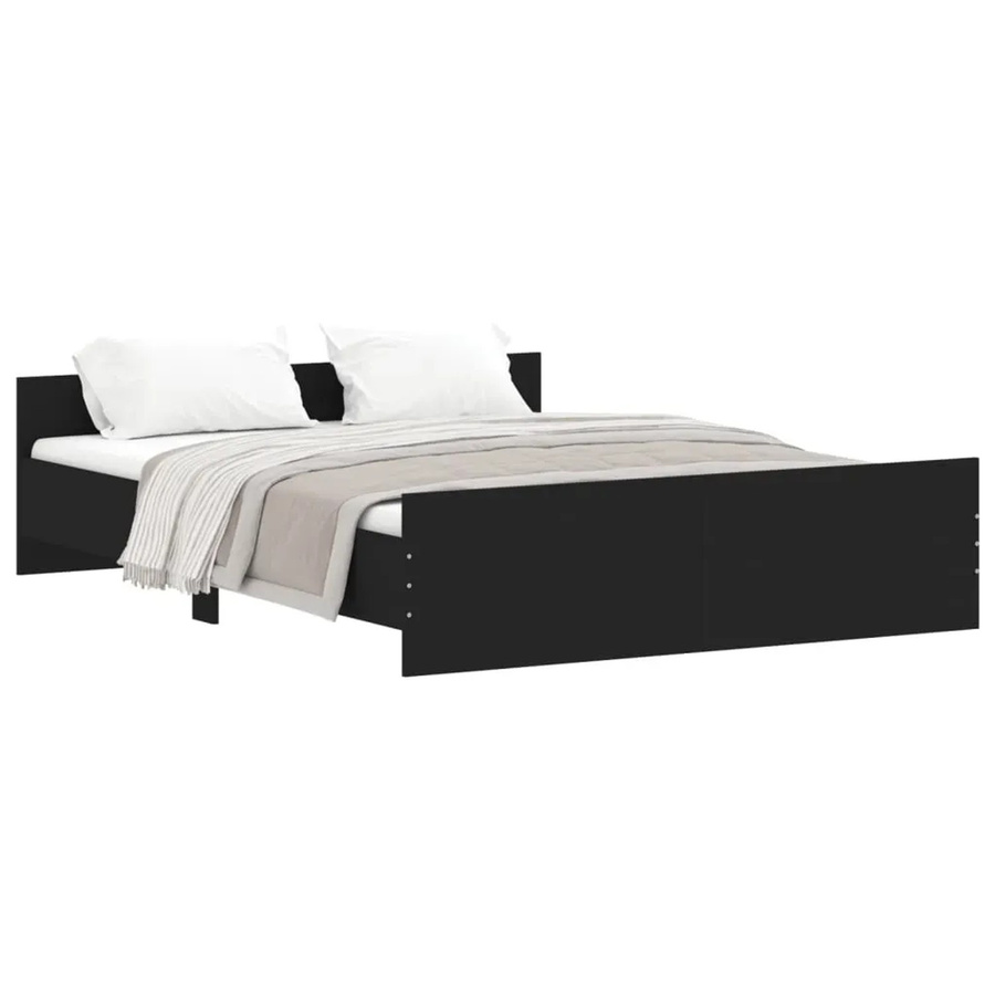 vidaXL Bettgestell mit Kopf- und Fußteil in Schwarz, B/T/H: 140 x 200 x 143 cm - Bild 2