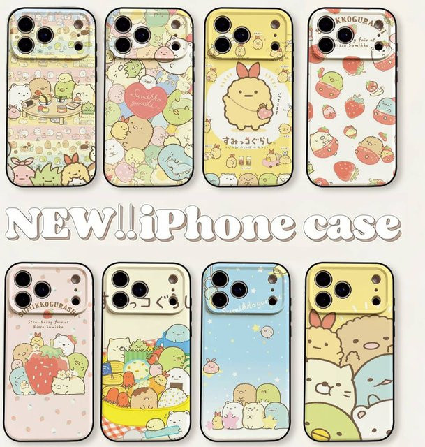Sumikko Gurashi Handyhülle aus schwarzem Silikon für iPhone 17 16 15 14 13 12 11 Pro Max Mini X Xs XR - Bild 1