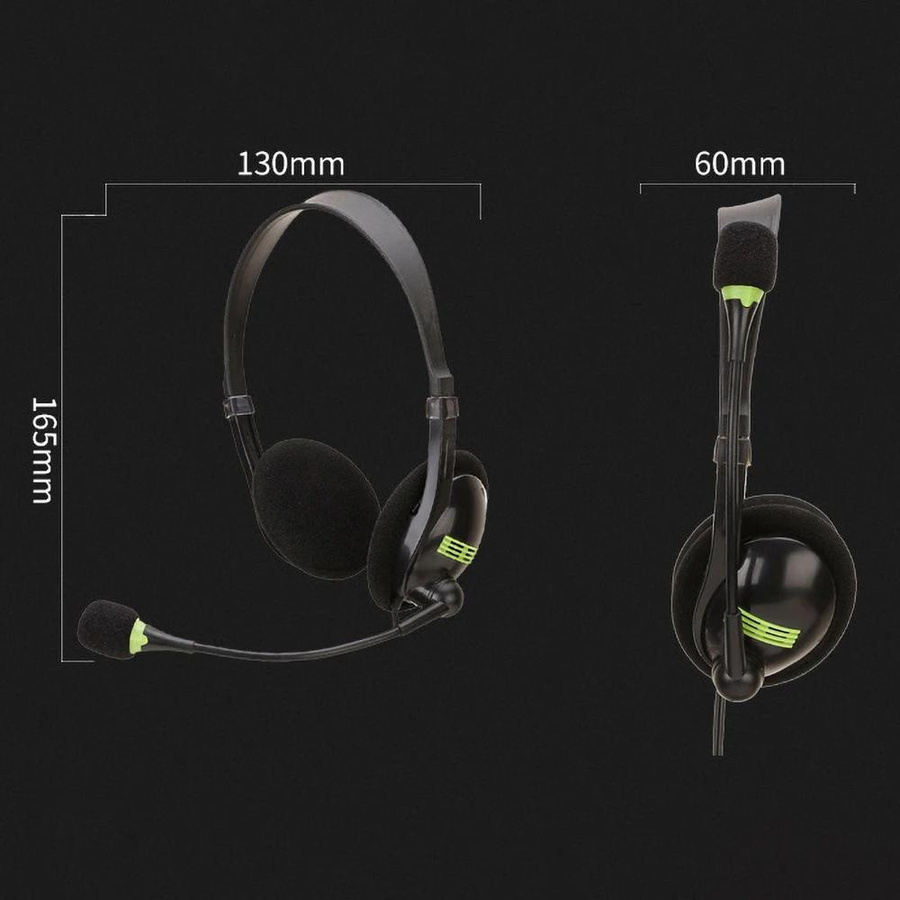 Kebidumei Gaming Headset On-Ear Kopfhörer mit Mikrofon und Lautstärkeregler Schwarz USB-Kabelgebunden für PC - Bild 4