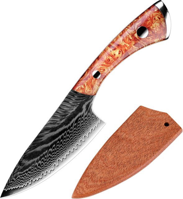 Xituo Damaststahl Cleaver mit Holzscheide, japanisches Allzweckmesser für Fleisch, Obst und Fisch in Multicolour - Bild 1