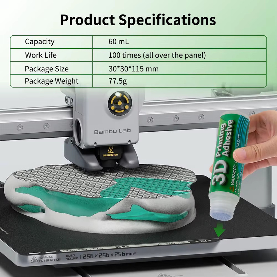 Bambu Lab Klebespray für 3D-Drucker Hotbed Bauplatten, 60 ml, Weiß - Bild 2