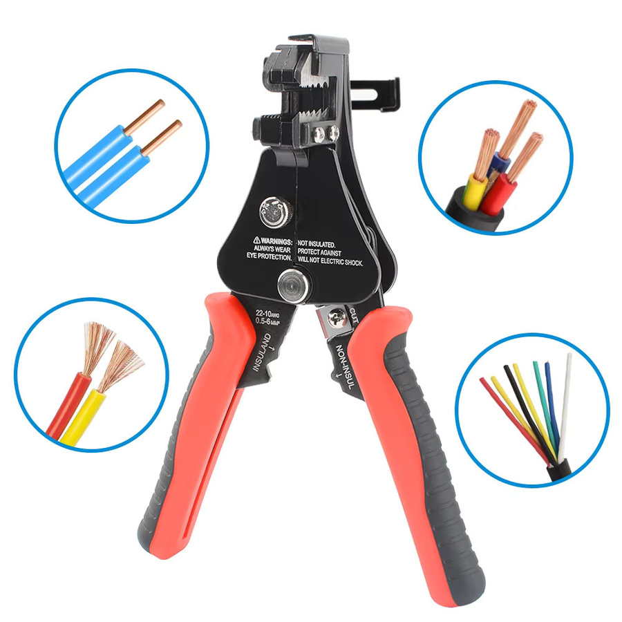 Multifunktionale automatische Abisolierzange in Schwarz für Kabel und Draht 8–18 AWG mit Crimpffunktion - Bild 4