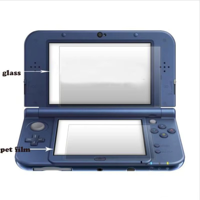 Full Cover Schutzfolien-Set für Nintendo New 3DS XL/LL und 3DS XL/LL mit gehärtetem Glas LCD-Schutz und PET-Unterseite, transparent - Bild 2