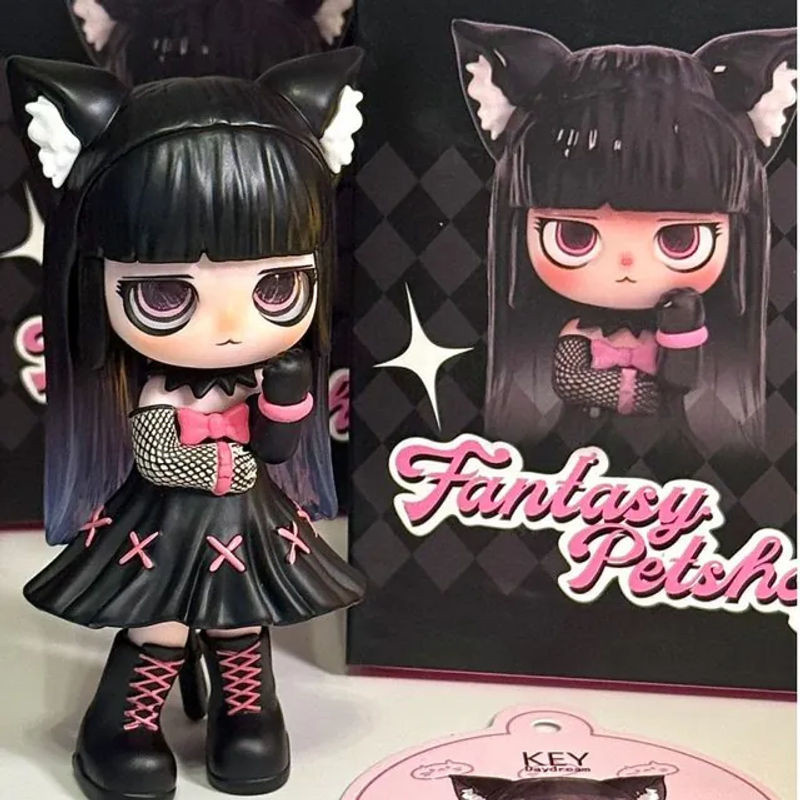 Kiki Fantasy Pet Shop Serie Blind Box Gotische Statue Kawaii Mädchen Figur in Schwarz als Desktop-Ornament aus Kunststoff - Bild 1